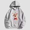 Cross-border new printed Christmas deer jumper, men's and women's fashion jumper, street style hooded sweatshirt