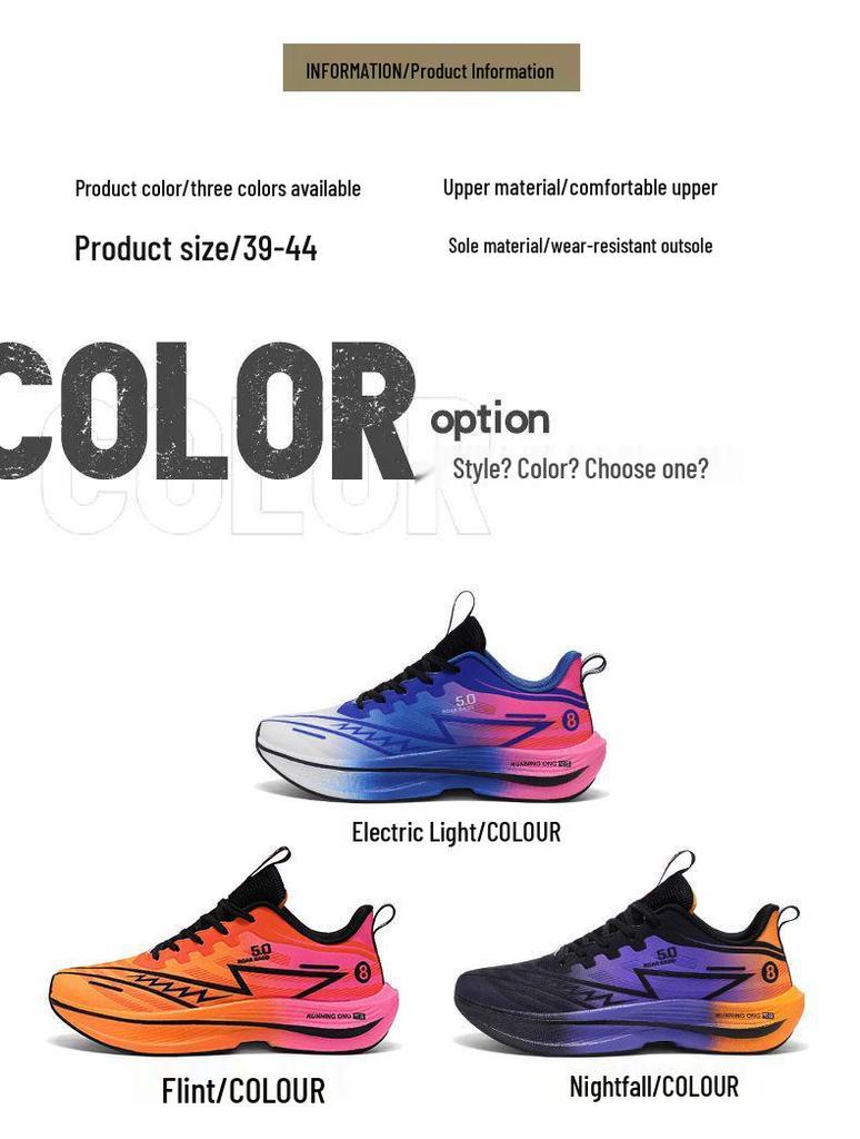 Ultralight Shock-Absorbing Carbon Plate Sneakers for Teens - Soft Sole Marathon Running Shoes for Big Kids