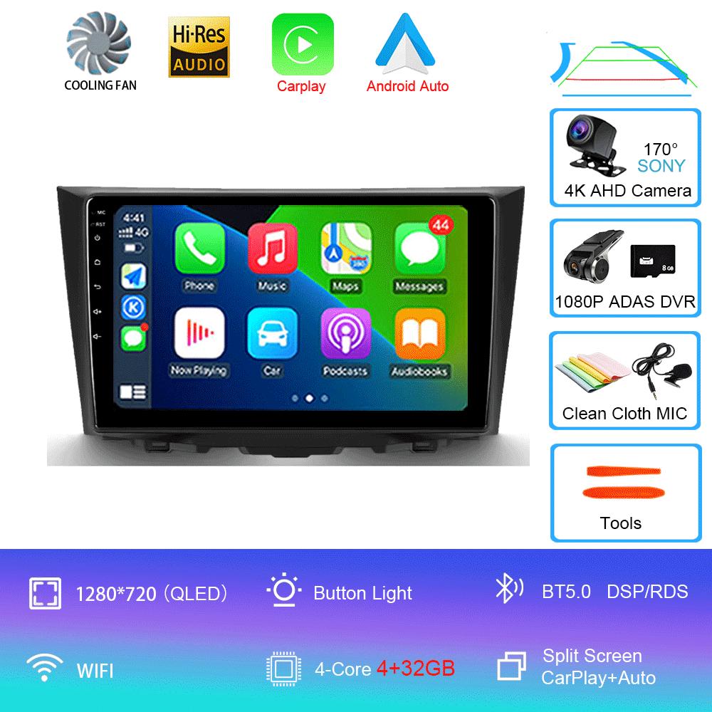 Car Radio Android 14 CarPlay Auto WIFI+4G For Suzuki Kizashi 2009 - 2015 GPS Navigation Stereo Multimedia Video Player Head Unit