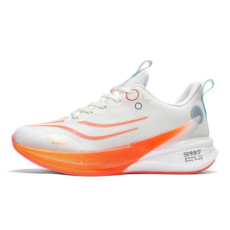 Feidian 5C Couple Middle School Student Physical Test Sports Running Shoes, Lightweight Soft-soled Carbon Plate Shock-absorbing and Breathable Red Ra