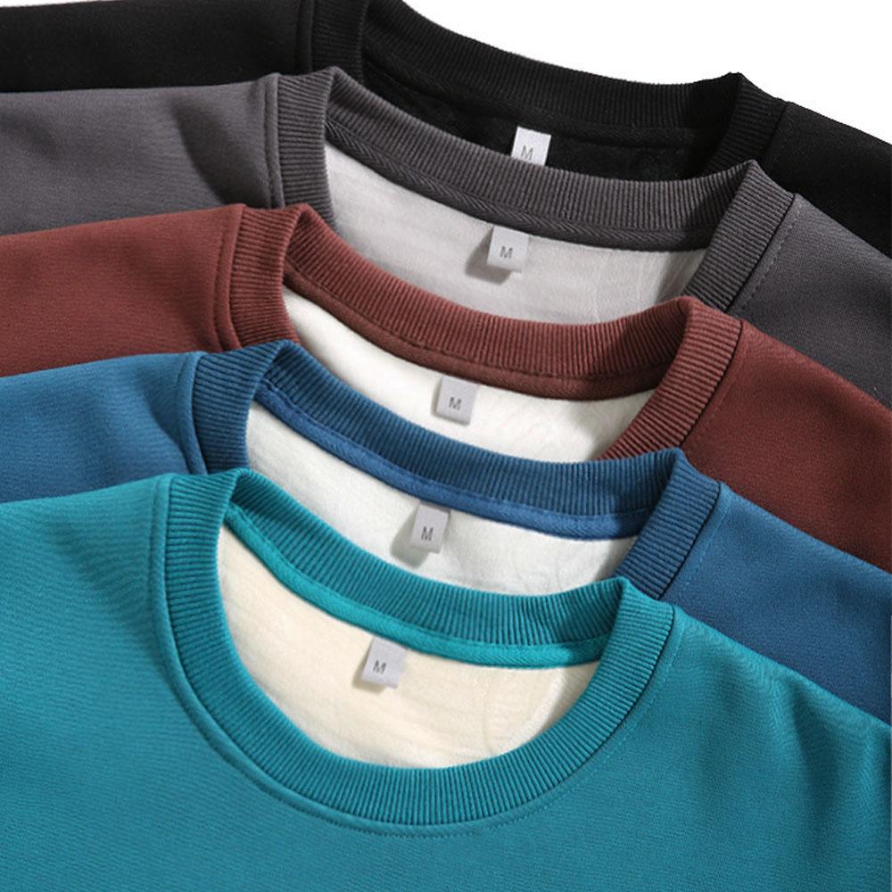 Men's Women's 100% Cotton Oversized Winter Clothes Plus Velvet Top Blouse Long Sleeve T-Shirts Pullovers Sweatshirts For Men
