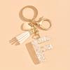 Hot-selling Epoxy Initials Love Tassel Keychain Bag Ornament Buckle Pendant Car Jewelry Clothing Accessories