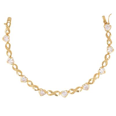 [R3519] - Gold Plated Bracelet 'Love' White Gold - 7x7 Mm
