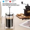 French Press Coffee Maker Heat Resistant Transparent Glass Tea Coffee Brewer Pot with Fine Filtration System for Coffee Lovers
