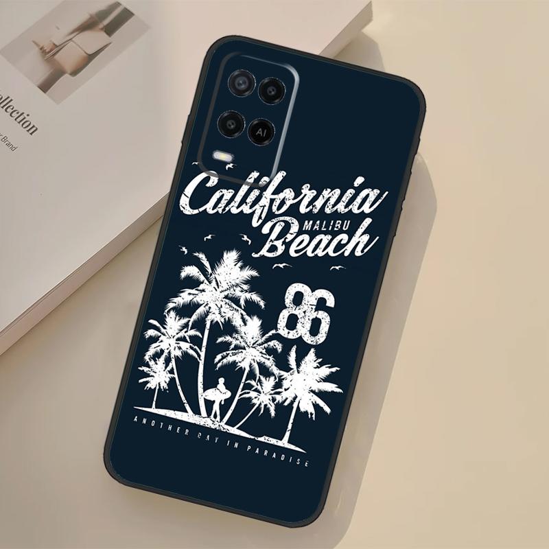 Palms Beach Surf Case For Oppo A98 A78 A18 A38 A58 A60 A80 A40 A96 A76 A16 A94 A74 A54 A15 A17 A57 A77 A5 Pro