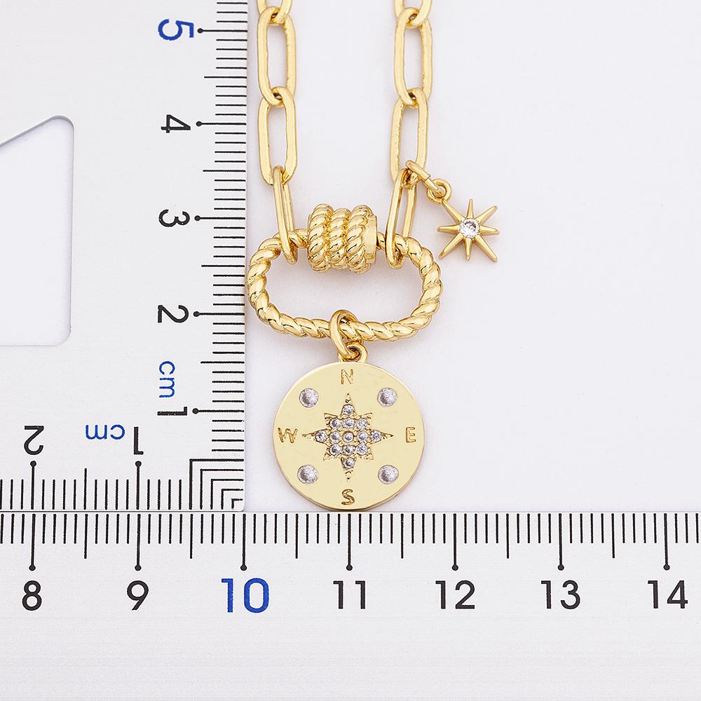 Nidin Fashion Luxury 17 Styles Link Chain Star Pendants Bracelet for Women Men Copper Zircon Gold Color Rhinestone DIY Jewelry