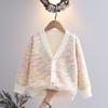 Girls' Knit Cardigan for Spring and Fall—Stylish Rainbow Sweater Jacket for Kids