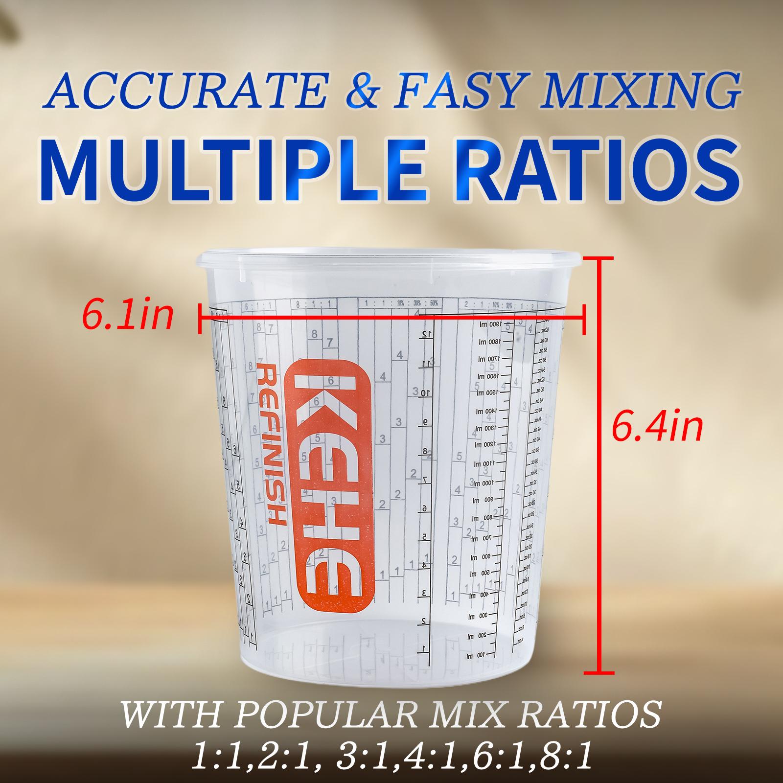 

Disposable Measuring Cups for Paint Mixing Clear Graduated Cups 25/50/75/100 Pcs with 5 Stir Sticks for Baking, Mixing Paint 2250ml(76oz)-25pcs