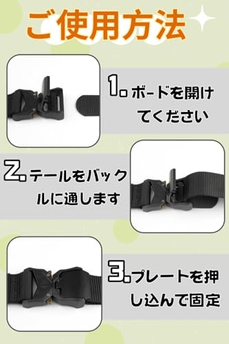 Clair & Gina Tactical Nylon Belt with Quick-Release Buckle, Adjustable, Work Belt, Outdoor, Military Belt (Black)