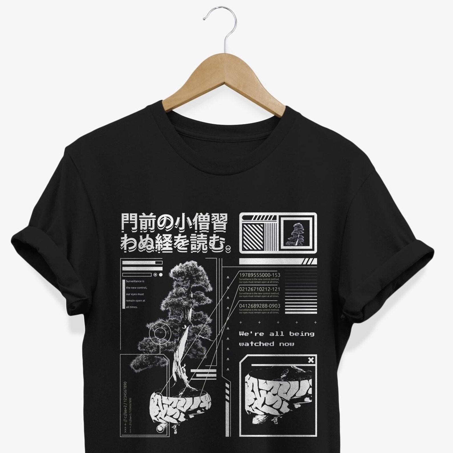 Japanese Bonsai Tree T-shirt: Urban Y2K Graphic Tee L