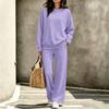 Women's Casual Neck Sweatshirt and Pants Set for Fall Winter Comfortable Outfit