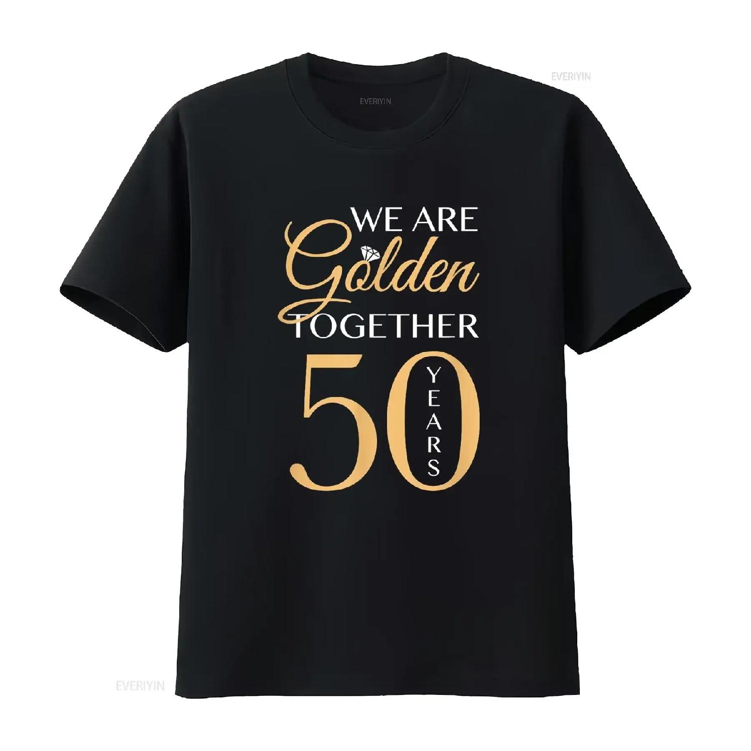 

Romantic T Shirt For Couples 50th Wedding Anniversary vintage Washed homme Versatile graphic fashion streetwear Unisex Slightly S чёрный