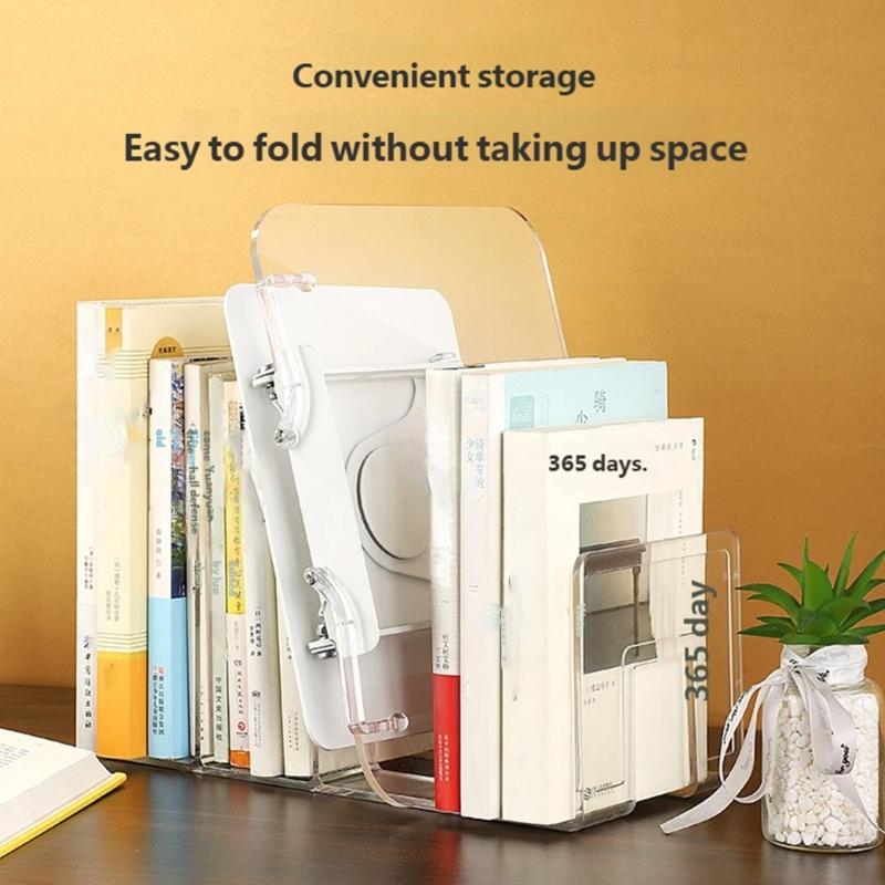 Ergonomic Acrylic Book Stand Height Adjustable and Angle for Reading Study and Cooking Foldable Portable Design