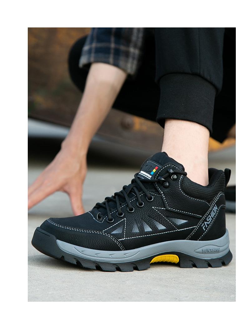 High-Top Anti-Smash, Anti-Puncture Work Safety Shoes with Non-Slip Rubber Sole