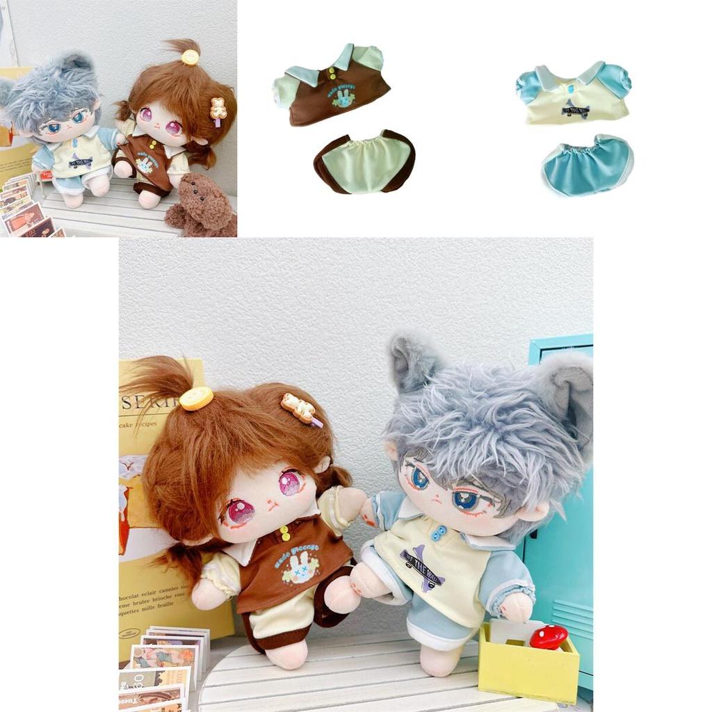 20cm Cotton Doll Plush Toy With Two Sets Of Clothes Keep Warm Shortcut Sweatshirt And Pants