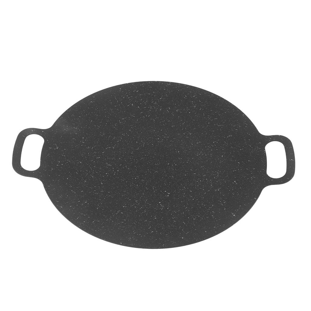 Korean Grill Pan Non Stick Coating Round BBQ Griddle Iron for Indoor Outdoor Cooking 25cm / 9.84in