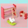 Holz-Simulation Mini Schlafzimmer Küche Wohnzimmer Kinder Szene Spielzeugset Für Fantasievolle Kinder Rollenspiel Und Eltern-Kind-Interaktion