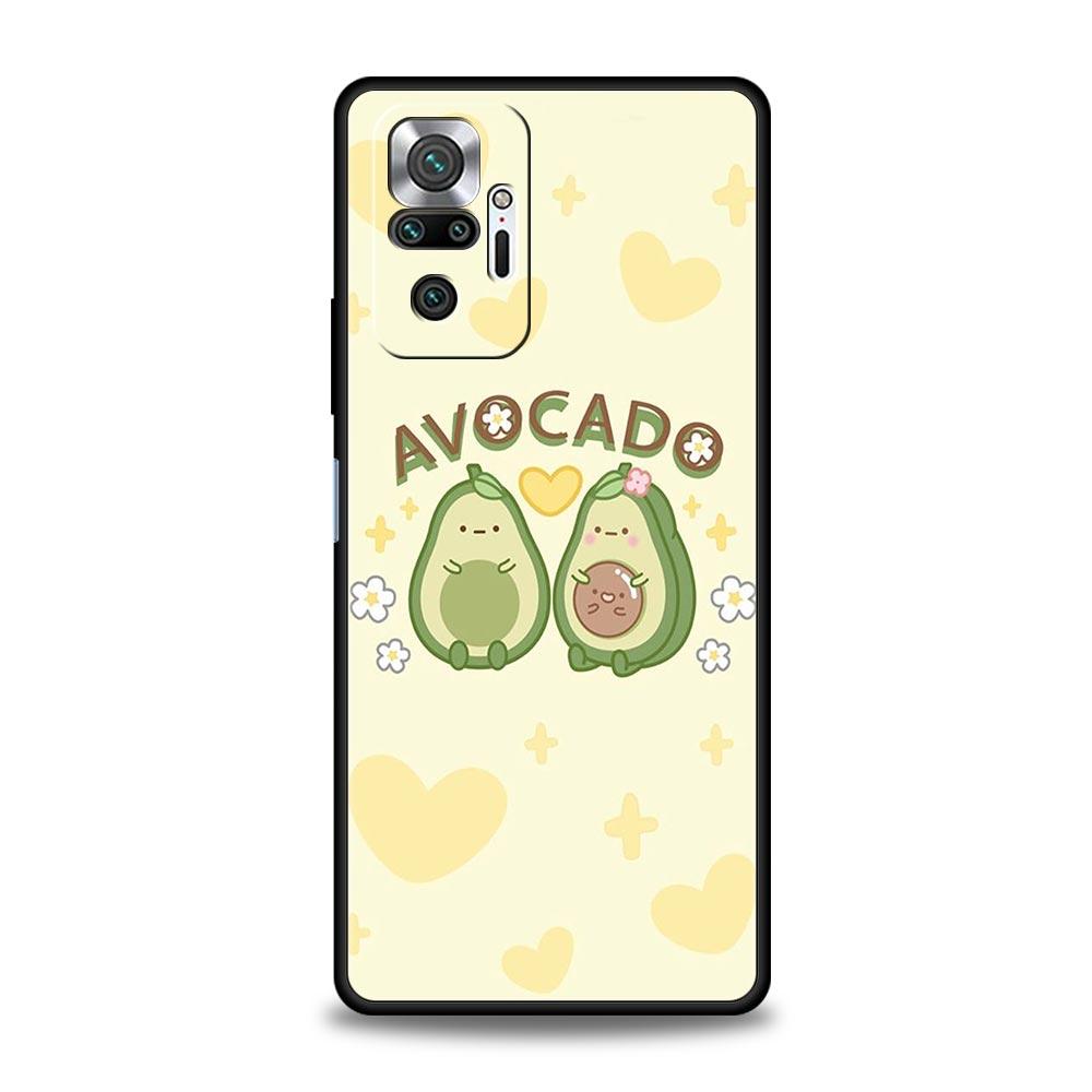 Cute Avocado Phone Case Cover for Redmi 14C 10C Note 15 14 13 12 10 11 K40 Pro Plus 5G Shockproof Soft TPU Shell Fundas Capas