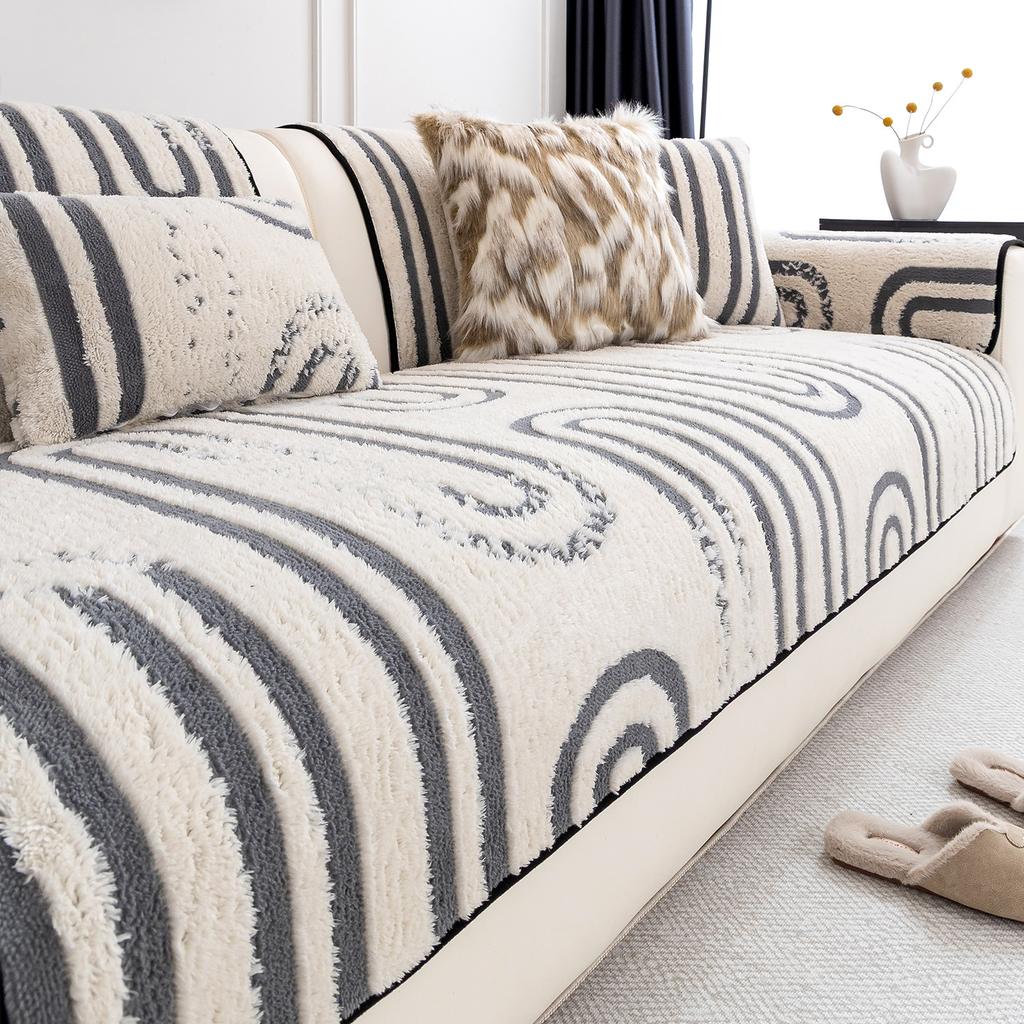 Thickened Sofa Cover for Autumn and Winter New Plush Anti Slip Warm Wear-resistant Breathable Seat Cushion Home Sofa Decoration