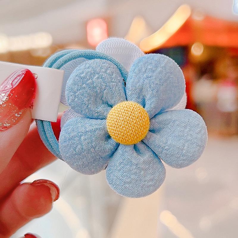 Koreanische Regenbogenblumen Haargummis: Süße Bonbonfarben für Mädchen