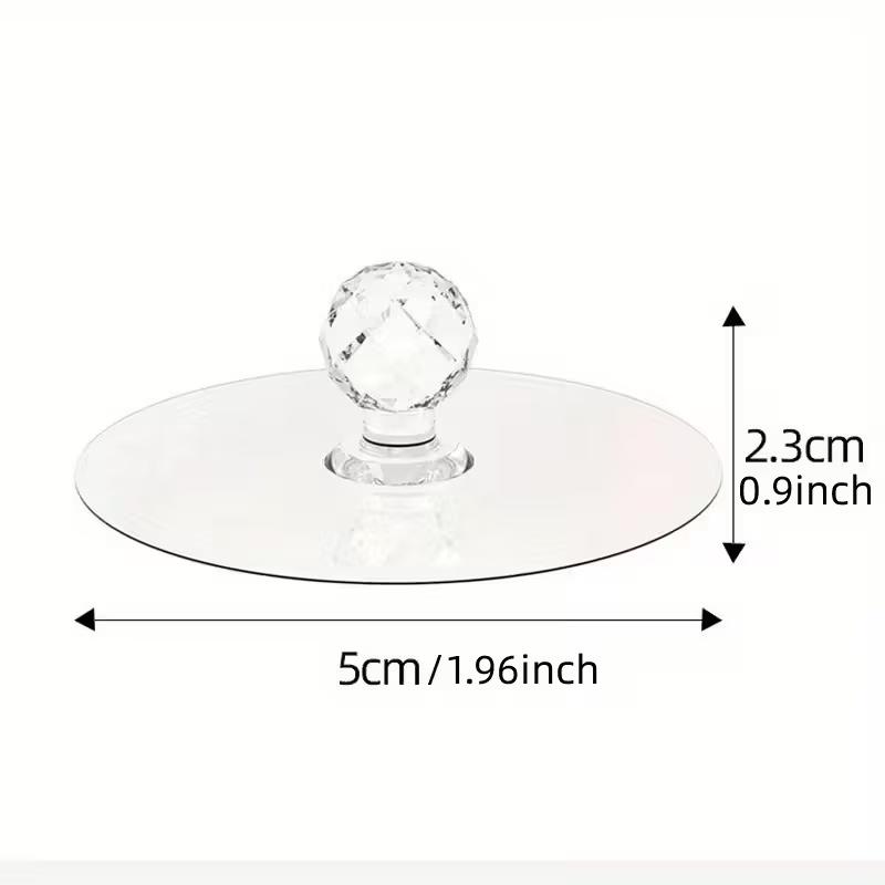 8pcs Transparent Crystal Door Knobs, Self-Adhesive Drawer Handles with Hooks for Cabinet Furniture