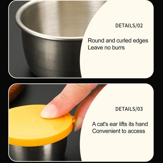 6Pcs Sauce Cups with Easy Open Colorful Lids Leak-Proof 40ml Salad Dressing Containers Stainless Steel Snack Cups