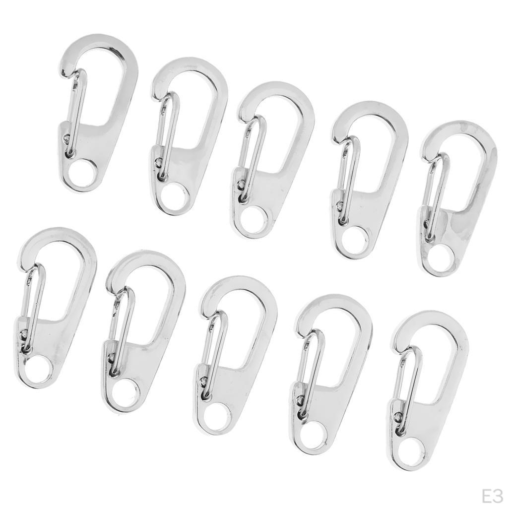 10Pcs Mini Alloy Carabiner Clip Snap Spring Clasp 6mm