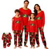 Juleprint Familie Matchende Pyjamasæt med Rund Hals Langærmet Top og Lange Bukser