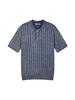 PRIMEMENT Cable-Dyed Collar Half Knit Blue