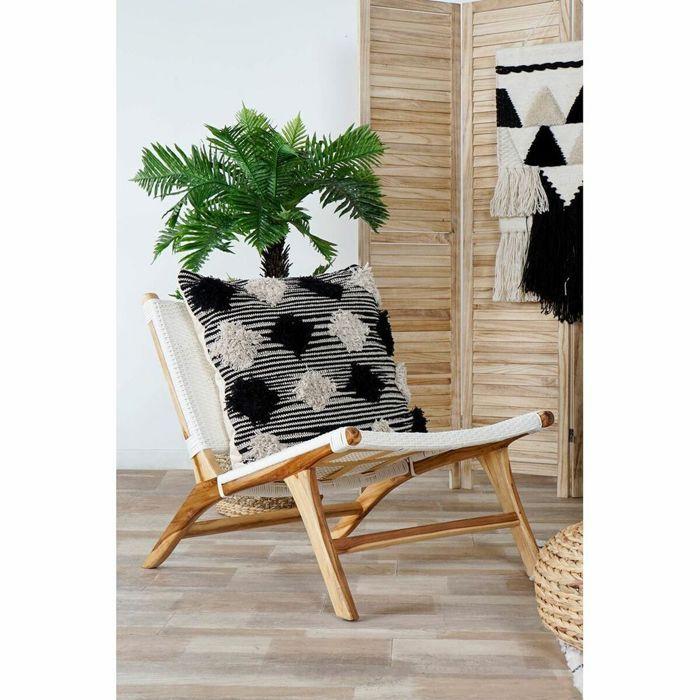 Fauteuil - DKD HOME DECOR - Blanc - PVC - Teck - 1 place - 65x80x68 cm