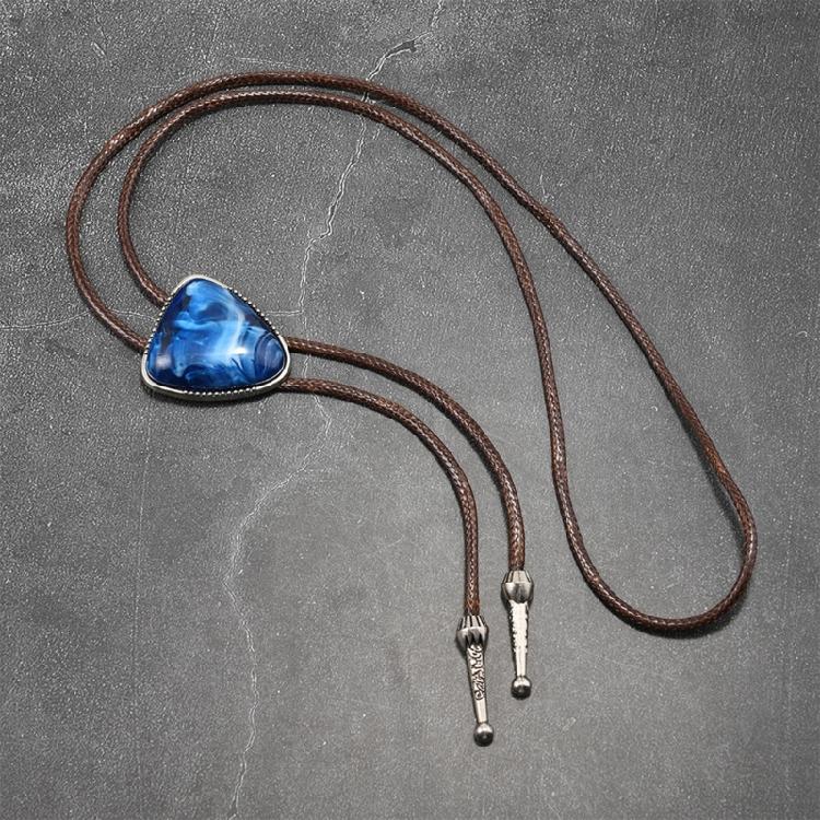 Multifunctional Bead PU Leather Necklace Practical Alloy Clasp Lightweight Jewelry Bolo Tie Neckwear Fashion Necktie