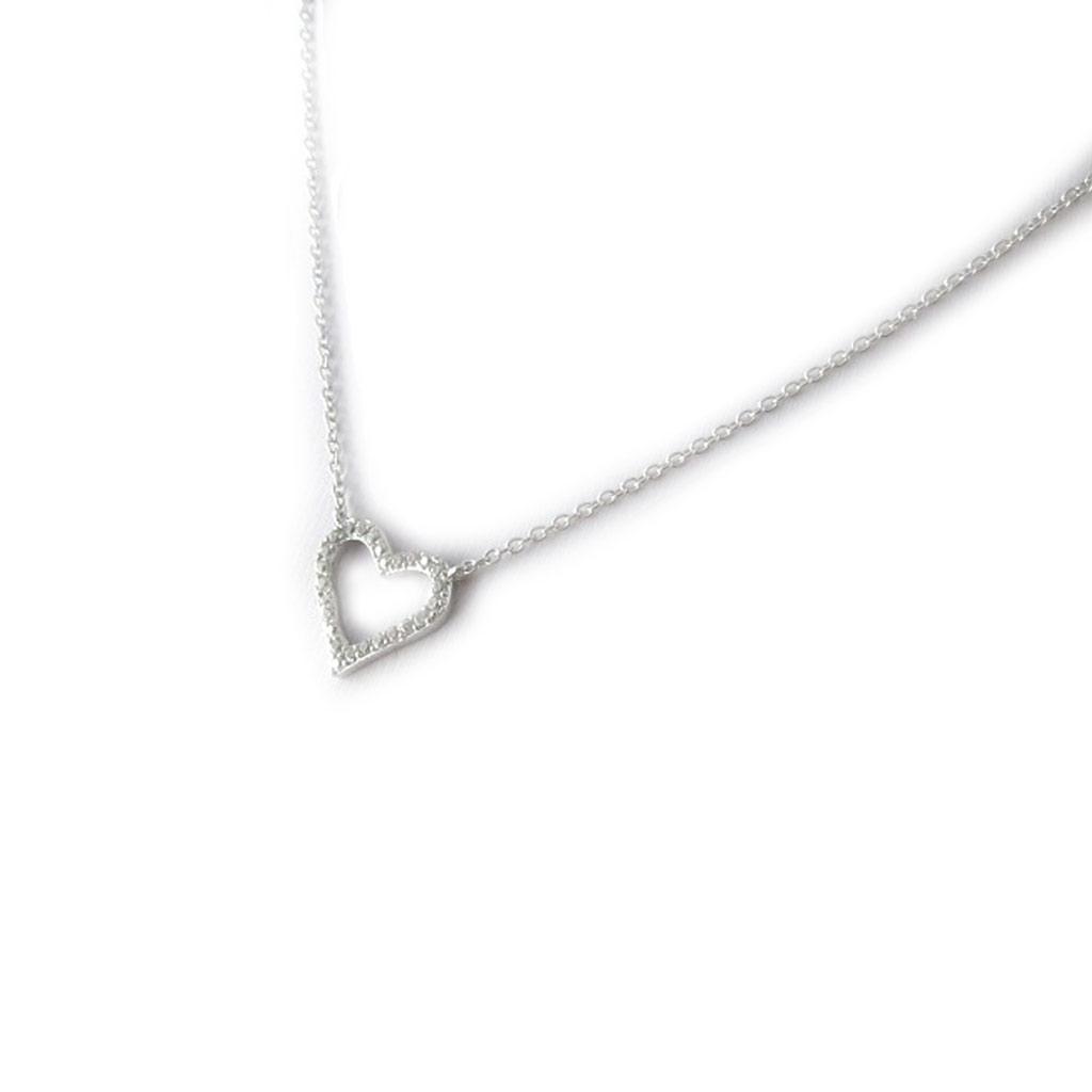 Les Trésors De Lily [L2038] - White 'Love' Silver Necklace