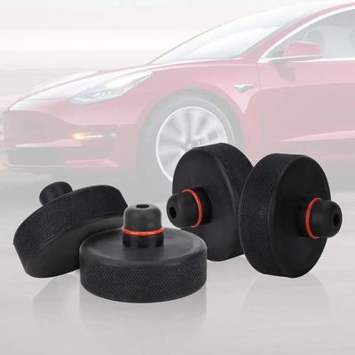 4Pcs Car Rubber Lifting Jack Pad Adapter Tool Frame Protector Lifting Wear-resistant Support Chassis for Tesla Model 3 Y S X