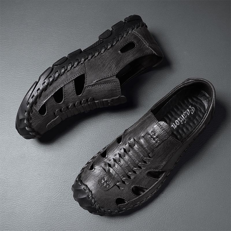 Men's Outdoor Non-Slip Sandals, Large Size 47-48, Wide Toe Cap, Wear-Resistant Casual Beach Shoes for Summer