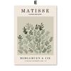 Matisse Green Leaf Coral Geometri Flower Market Plakater og utskrifter Veggkunst Lerretsmaling til stuen Dekorative bilder