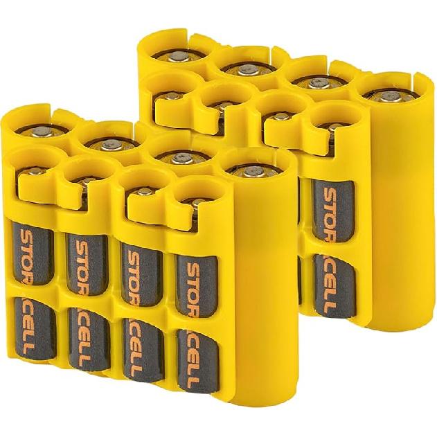 Органайзер-диспенсер для батареек Storacell AA AAA Черный Вмещает 4 батарейки AA 4 батарейки AAA Не включено Прочный и компактный дизайн Single Pack жёлтый 5060₽