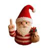 1/2/4Pcs Christmas Crocheted Santa Claus Ornament Handmade Knitted Yarn Middle Finger Santa Doll Xmas Holiday Party Decoration