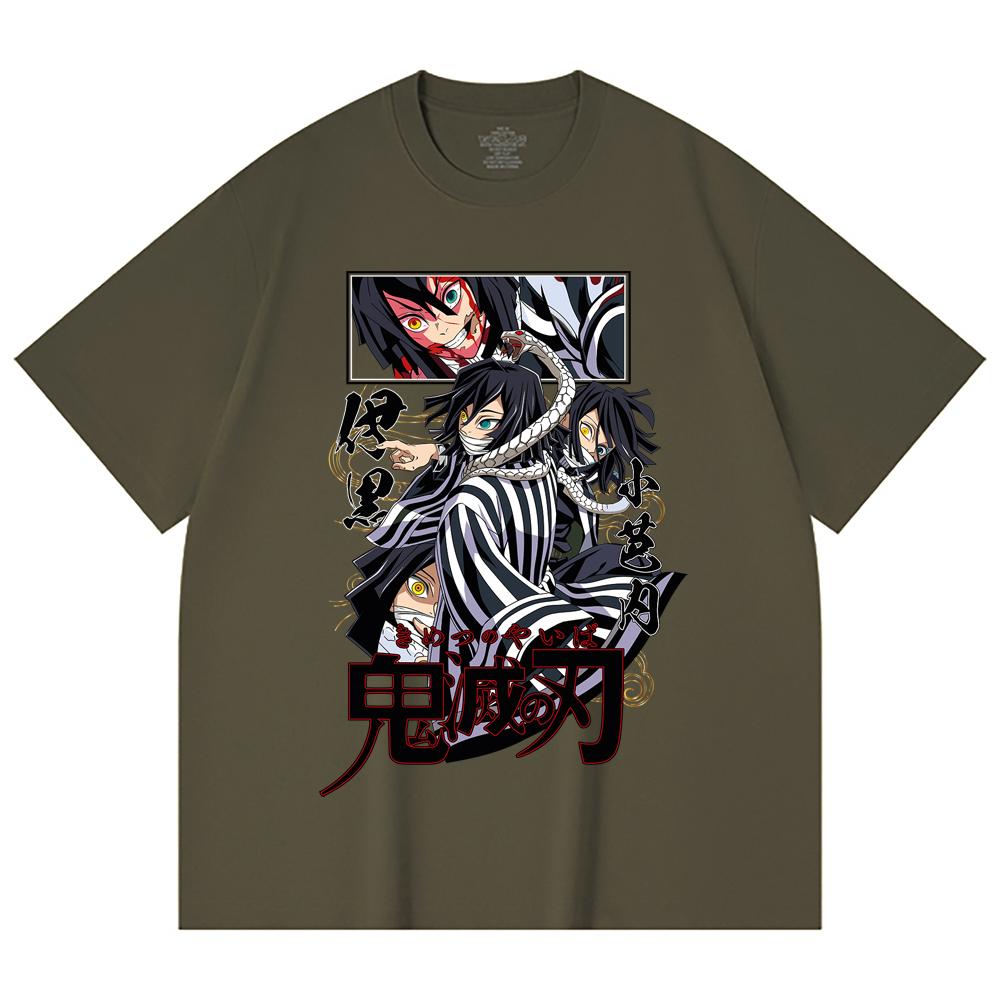 230 Gsm 100% Cotton Demon Slayer V95 Iguro Print Unisex Heavy Cotton T Shirt