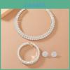 Elegantes Wasserdiamant Halsketten- und Ohrring-Set mit geometrischem Design für Bräute