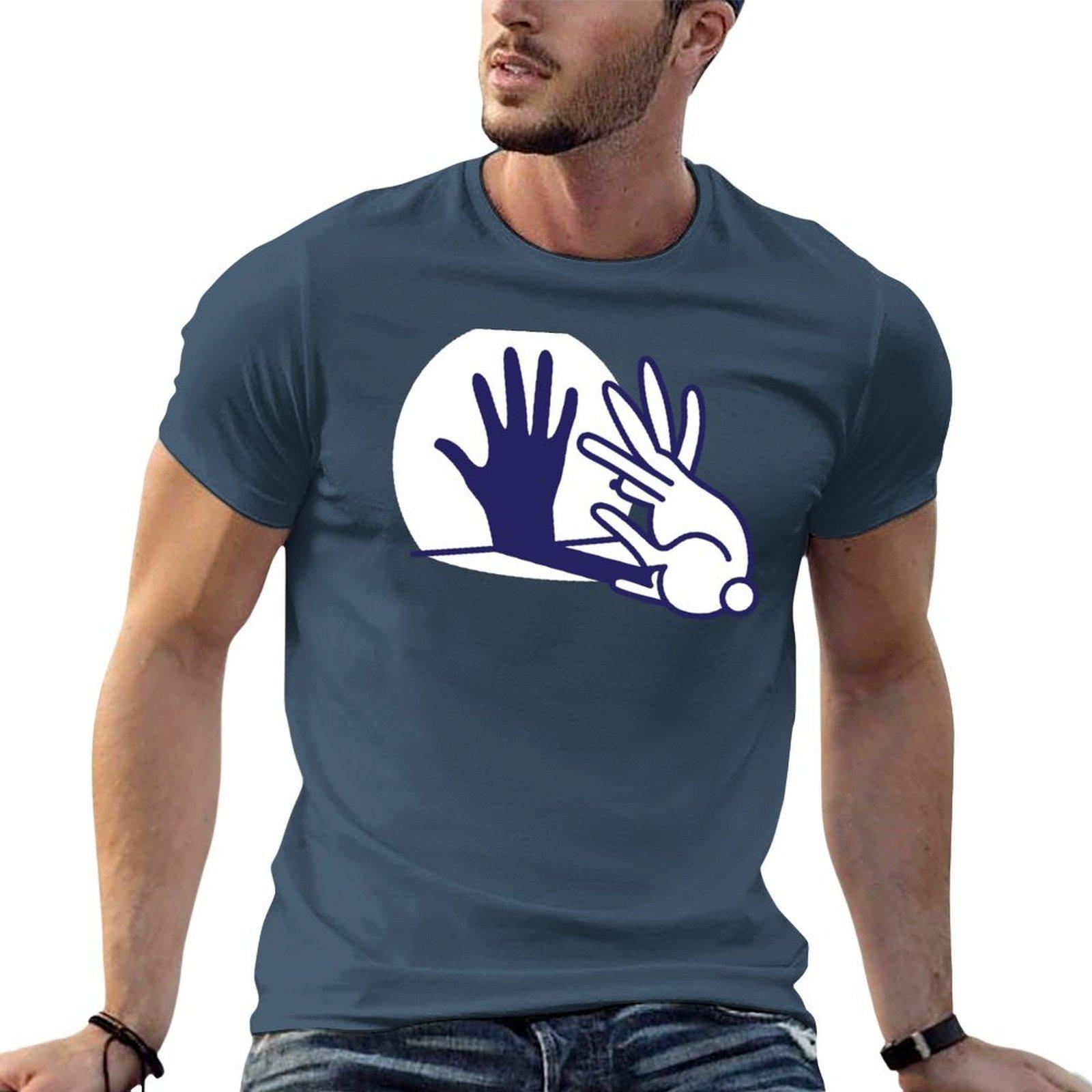 Hand Shadow Rabbit Tshirt Basic Daily Outfit Short Sleeve Tee S
