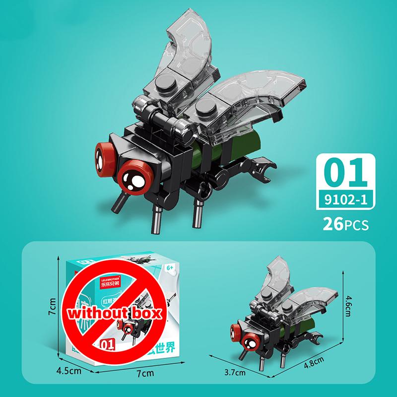 

Lele Brother Building Blocks Insect Animals Butterfly Bees Flies Snails Beetles MOC City Scene Assembled DIY Pet Bricks білий