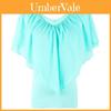 Elegant Womens V Neck Tunic Chiffon Top T-shirt With Short Sleeves And Loose Fit