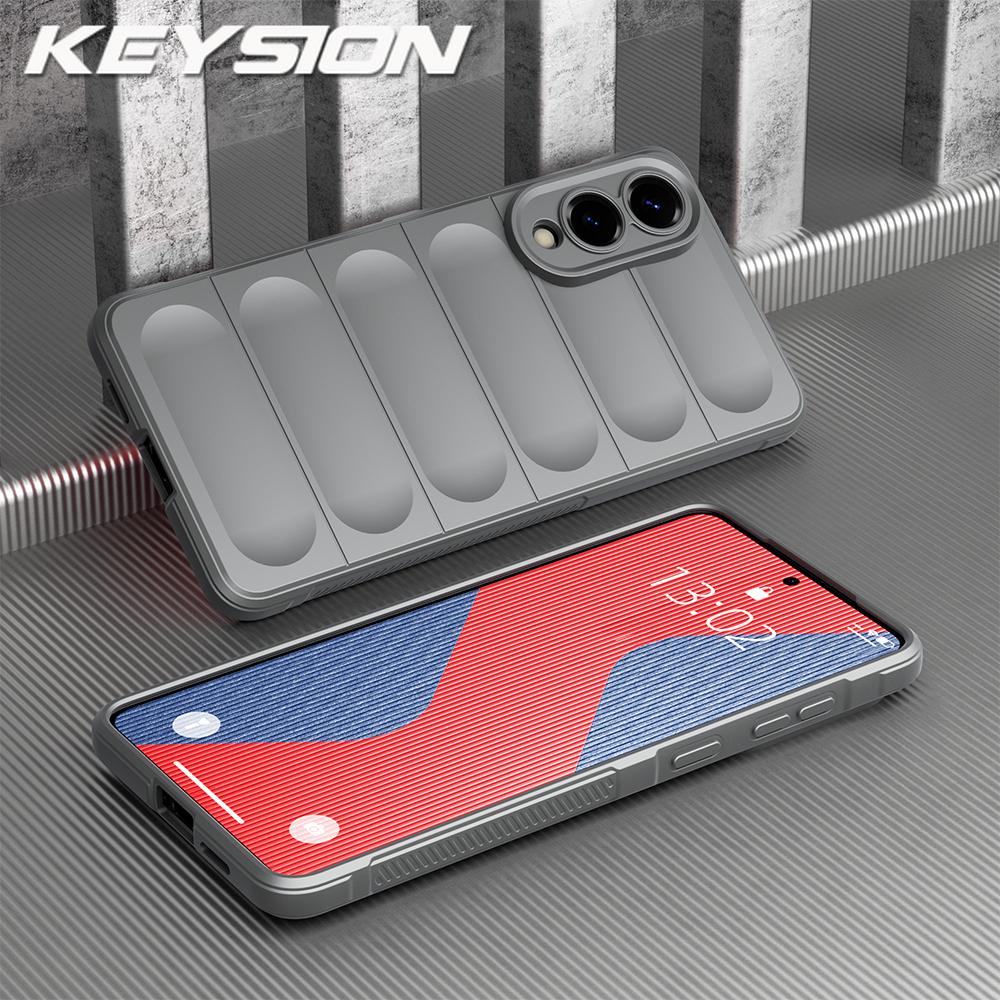 

KEYSION Противоударный матовый чехол для Samsung S25 Edge 5G Противоскользящий мягкий силиконовый чехол для задней панели телефона Galaxy S25 Edge 5G for Galaxy S25 Edge светло-серый