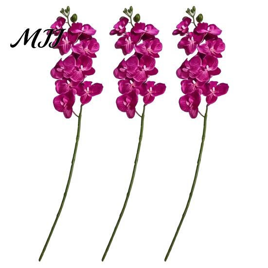 No Watering Faux Phalaenopsis for Tabletop Artificial Silk Orchid Flower Home Decor, Realistic Velvet Plant Maintenance Free Floral Arrangements