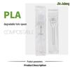 Set di posate biodegradabili in PLA: Coltello, Forchetta, Cucchiaio, Confezionati Singolarmente per Dolci e Pasti