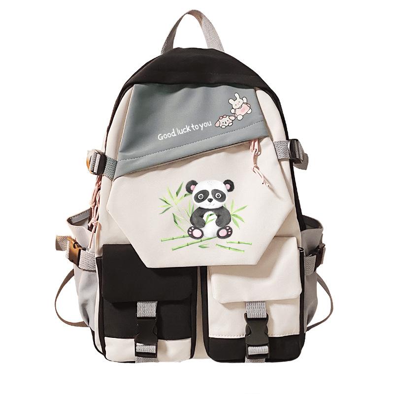 Giraffe Cartoon Printed Backpack Student Large Capacity School Bag