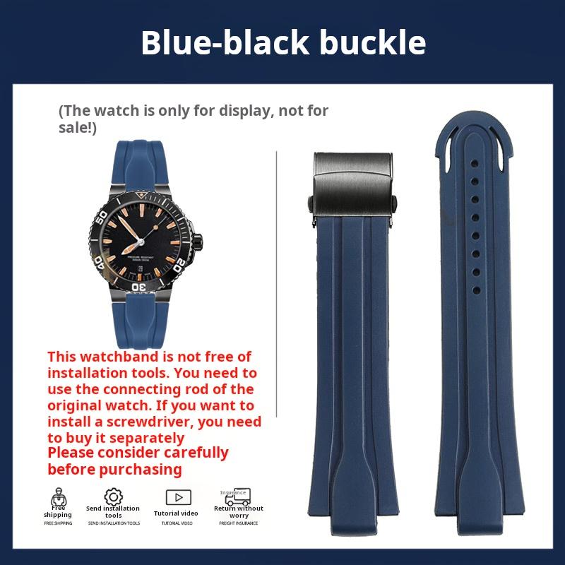 Για Oris Diving AQUIS 7740 7730 Water Ghost Αθλητικό Ρολόι Ζώνη Λουράκι Ανδρικό Φθοροελαστικό Αδιάβροχο Λουράκι Ρολογιού 24-12 Κυρτό Σιλικόνης