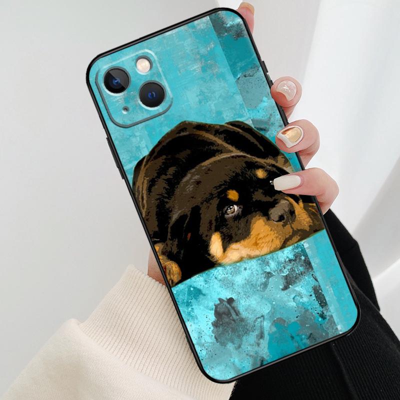 Cute Rottweiler Dog Phone Case For iPhone 17 Pro Max 14 13 12 11 15 16 Pro Max mini 16 15 Plus 16e 17 Air Cover