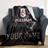 Name Custom Fulham FC Logo Print Flannel Blanket High Quality Warm Comfortable Cover for All Seasons Perfect for Gifts Home Decor