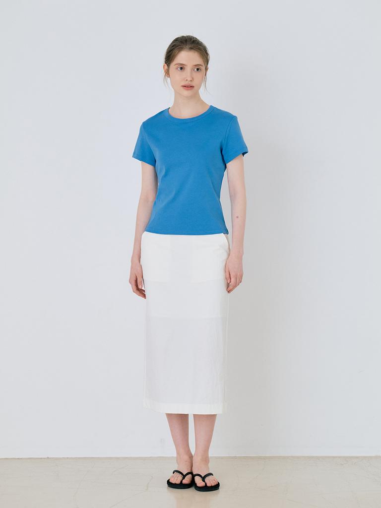 Leusejiem Classic Nylon Pencil Midi Skirt - Ivory